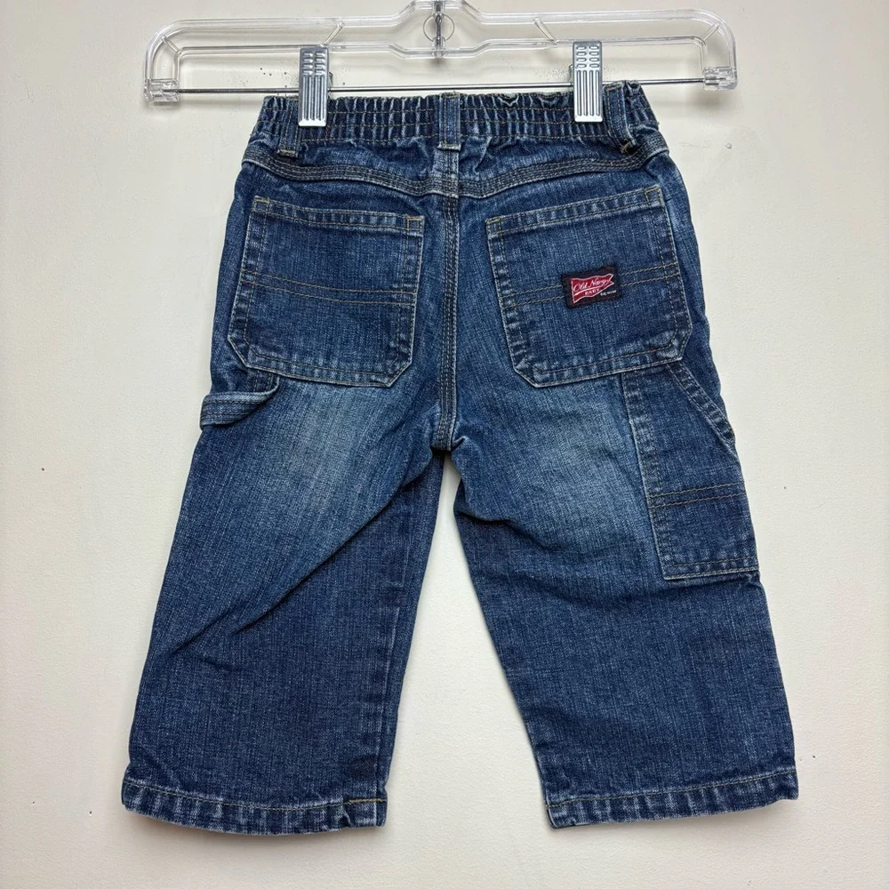 Y2K Old Navy Baby Baggy Denim Blue Jeans‎ 12-18m Streetwear Carpenter Vintage